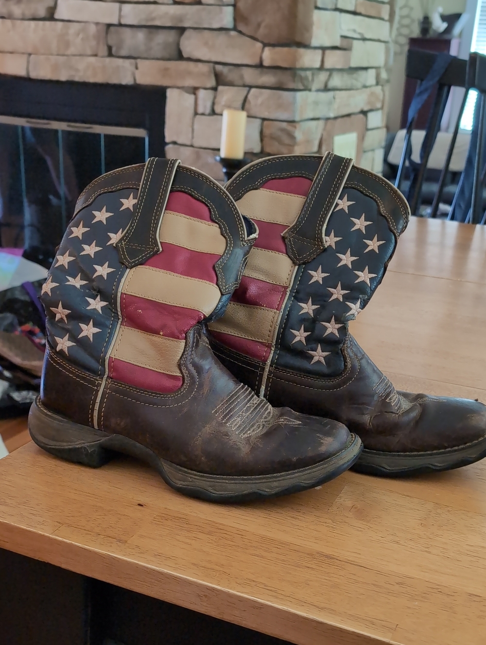Durango Lady Rebel Patriotic Women's Western Flag Boots RD4414 Size 7.5M